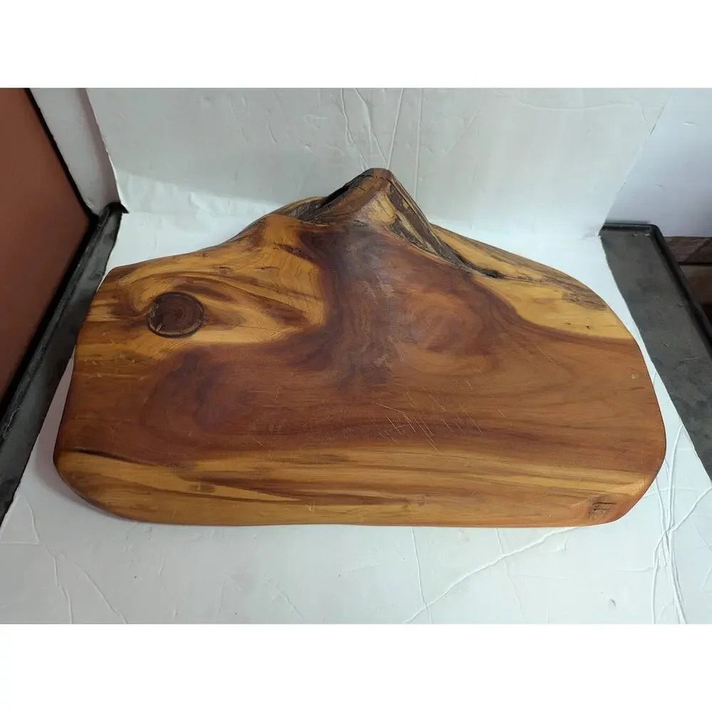 Handmade two tone wood Charcuterie Cheese Serving Board Vase Candle Hold 17
